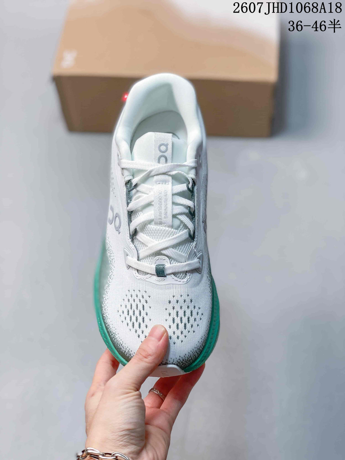 On Cloudsurfer 3 Running Sneakers in White Green 2607JHD1068A18 - product image from the listing.