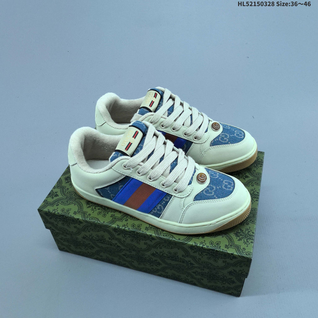 Gucci Screener Distressed Low-Cut Sneakers - product image from the listing.
