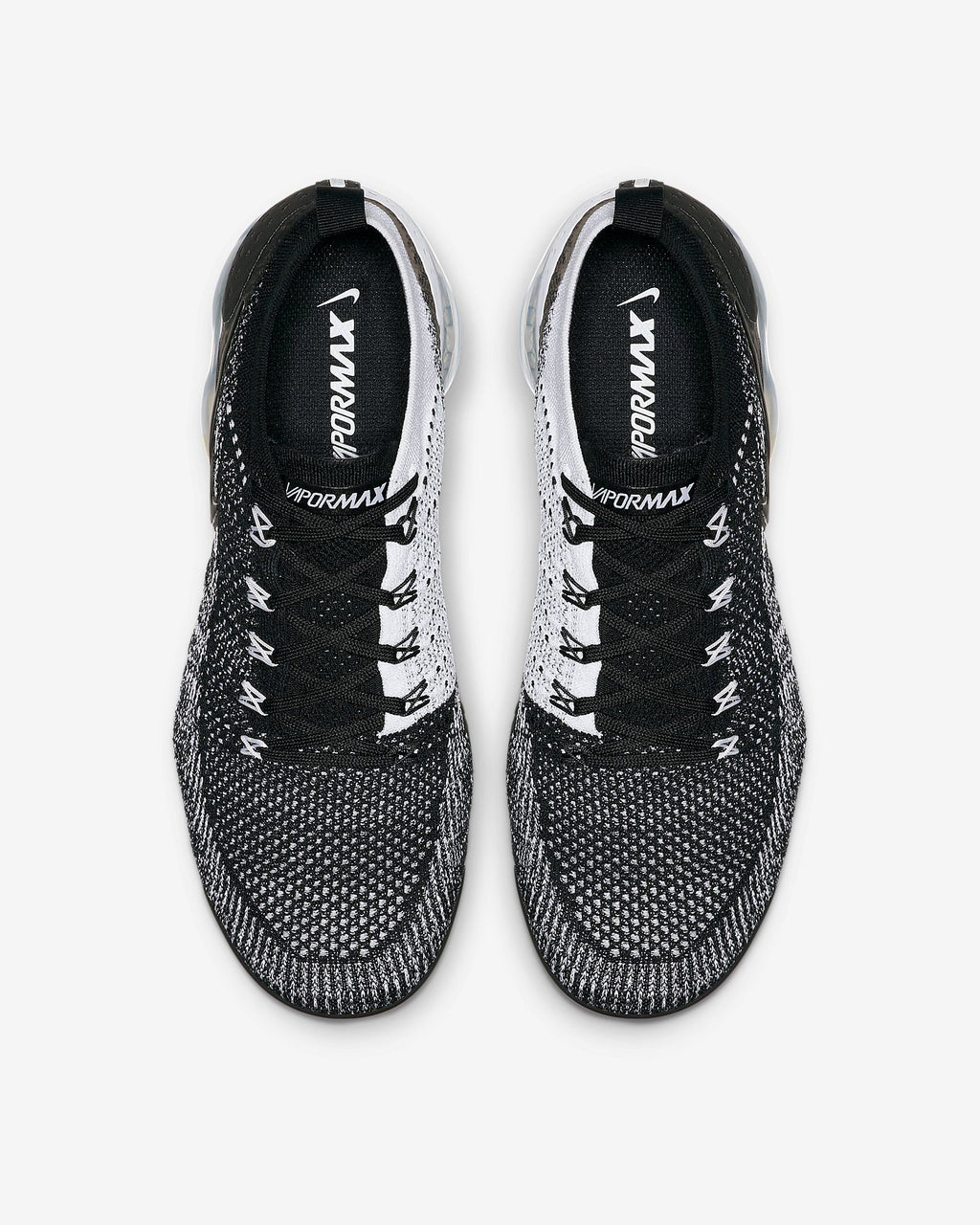 Nike Air VaporMax Flyknit 2 Sneakers in Black White 942842-016 - product image from the listing.