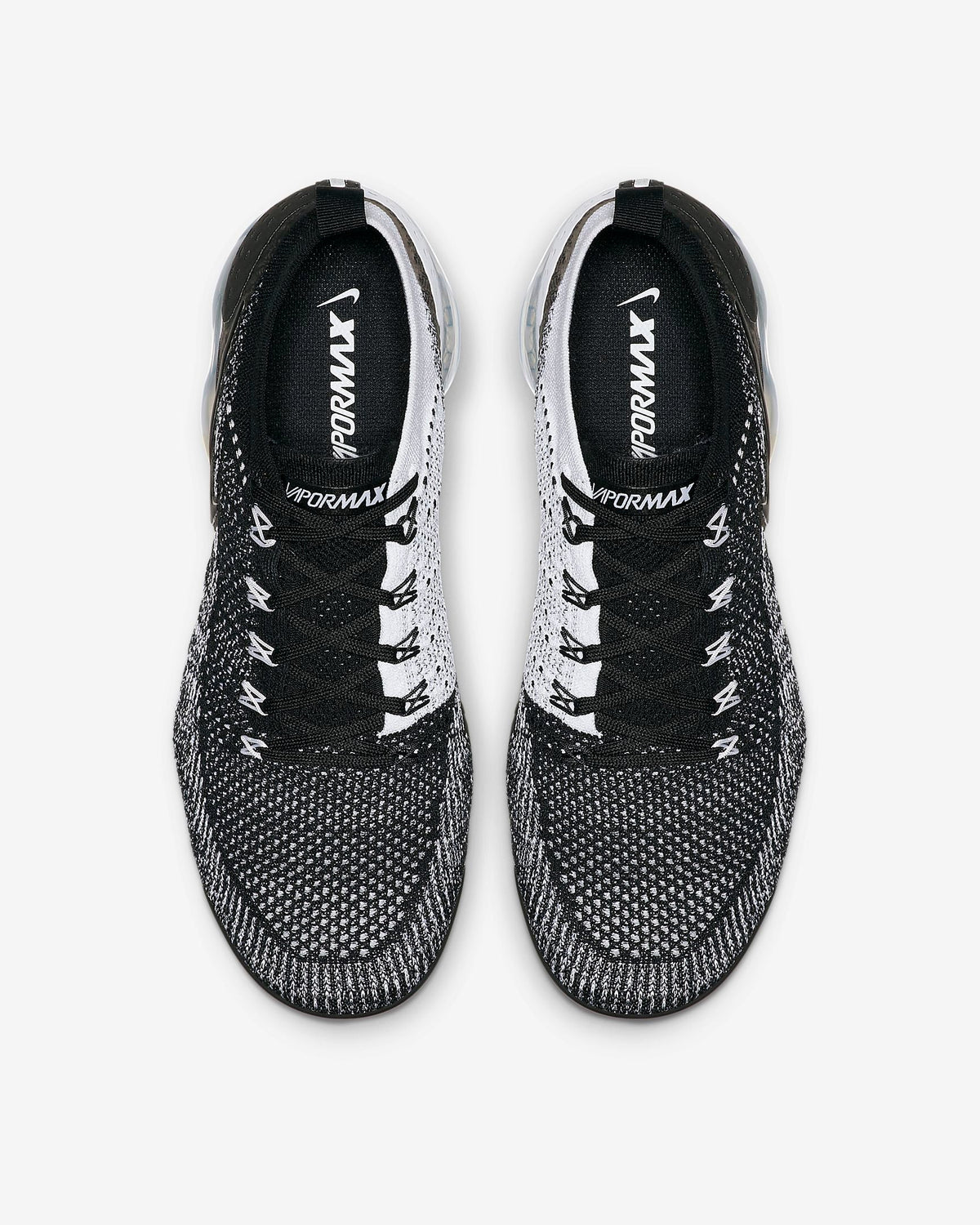 Nike Air VaporMax Flyknit 2 Sneakers in Black White 942842-016 - product image from the listing.