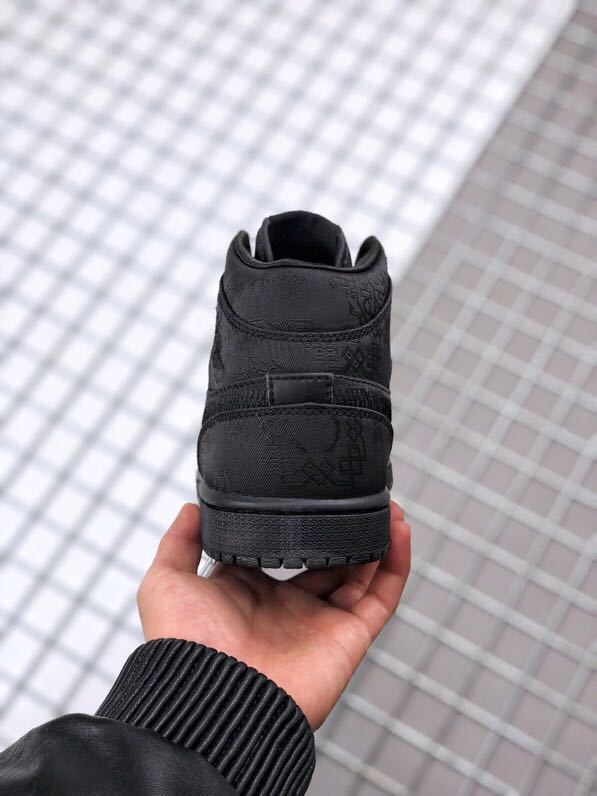 CLOT x Air Jordan 1 Mid Fearless Sneakers in Black - product image from the listing.