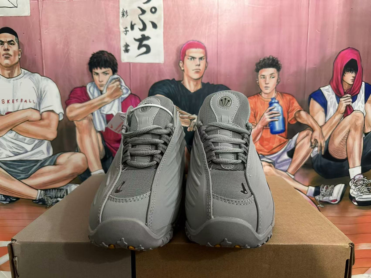 Grey and Black Basketball Trainers with Sculpted Side Panels - product image from the listing.