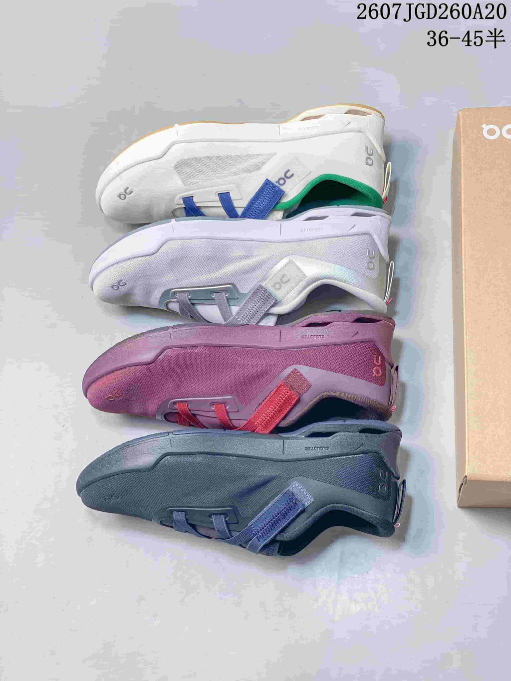 On Cloudnova Moon Sneakers in Navy, in Pink and White - product image from the listing.