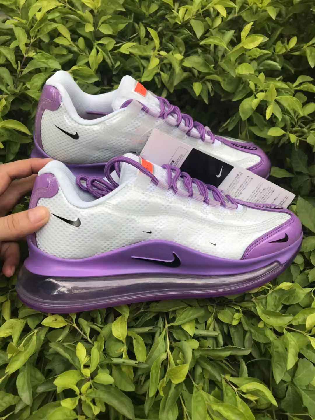 Nike Air Max 720 Sneakers in White and Purple - product image from the listing.