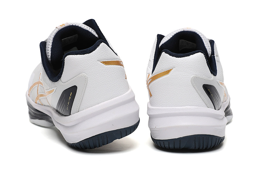 ASICS Court Shoes in White Gold Navy - product image from the listing.