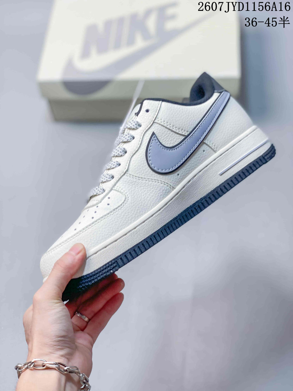 Nike Air Force 1 '07 Low Sneakers in White Grey Black - product image from the listing.