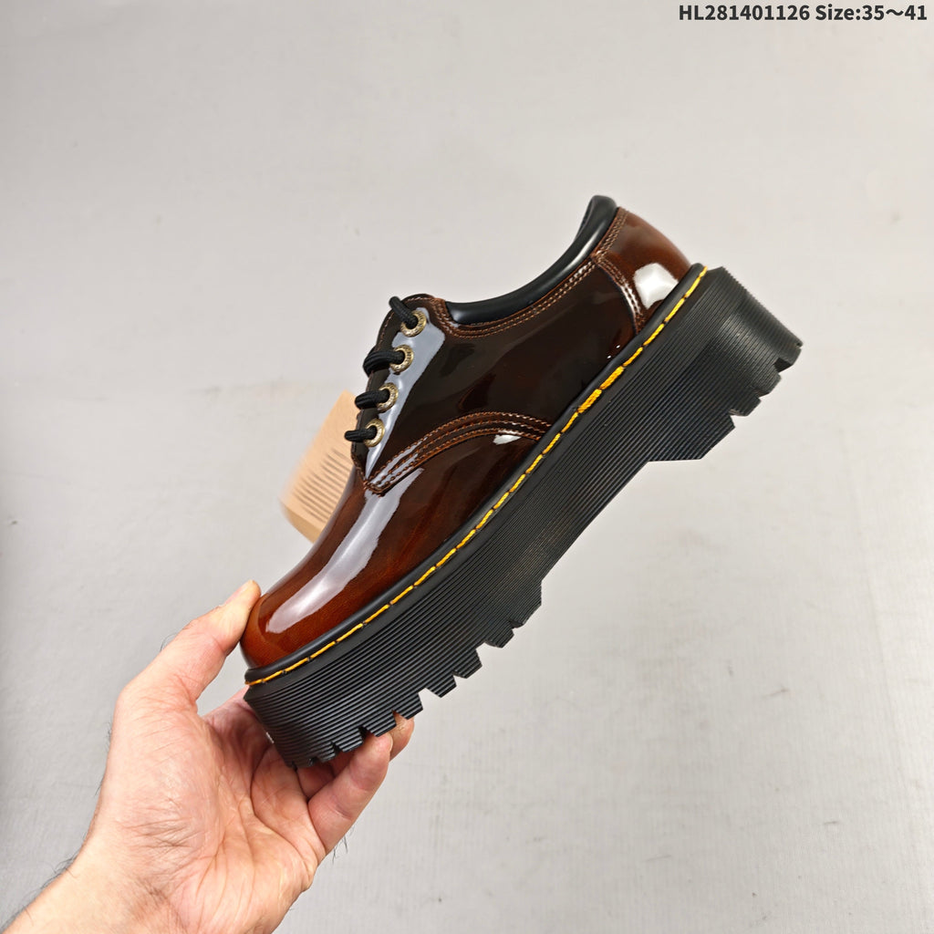 Dr. Martens 1460 Smooth Platform Lace-Up Shoes, in Dark Brown - product image from the listing.