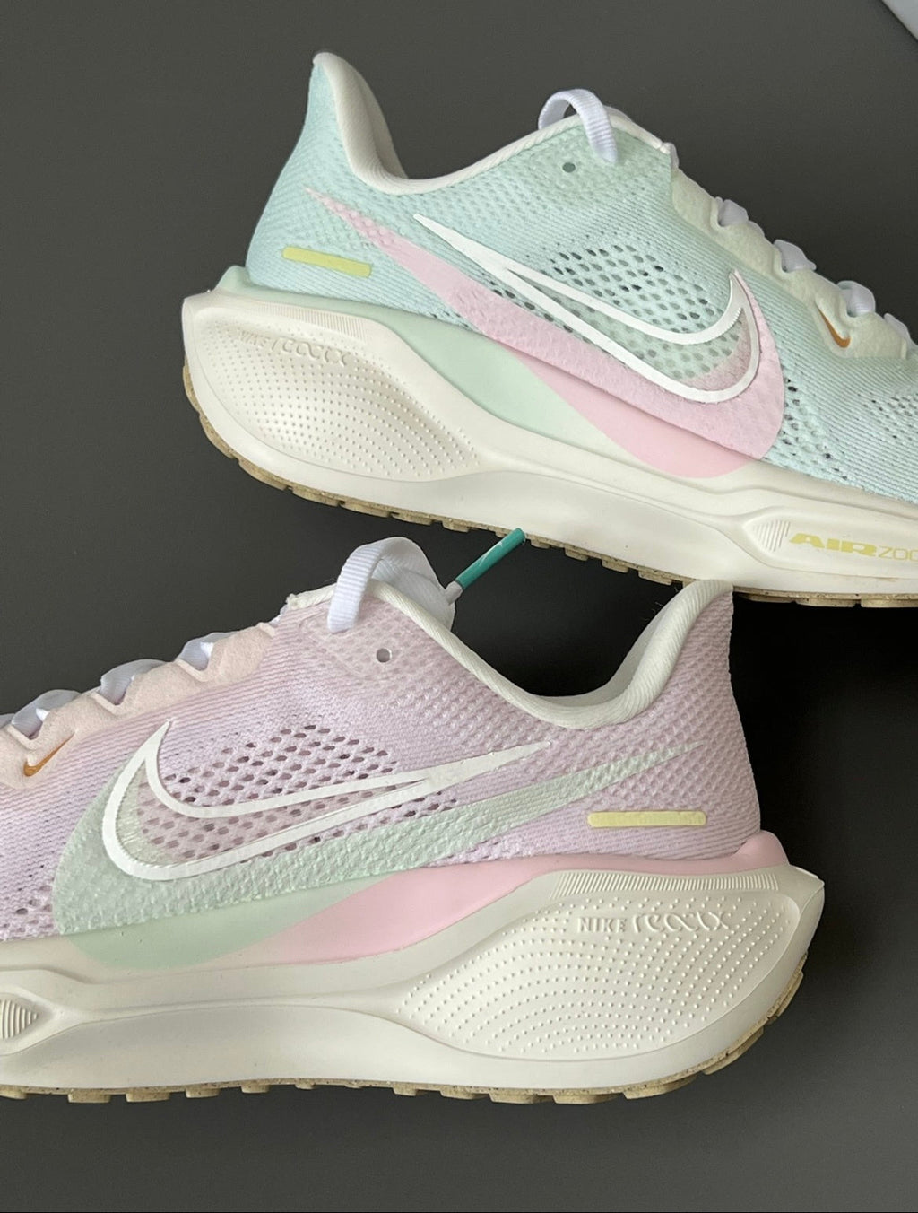 Pastel Pink and Mint Nike Pegasus 41 Running Shoes - product image from the listing.