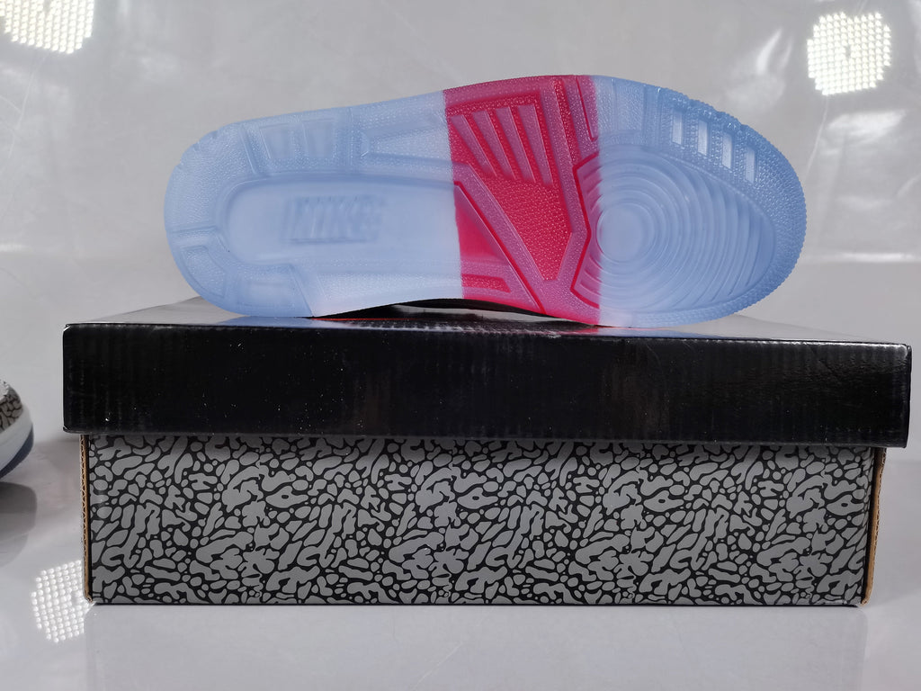 Air Jordan 3 Retro White Red Elephant Print Sneakers - product image from the listing.