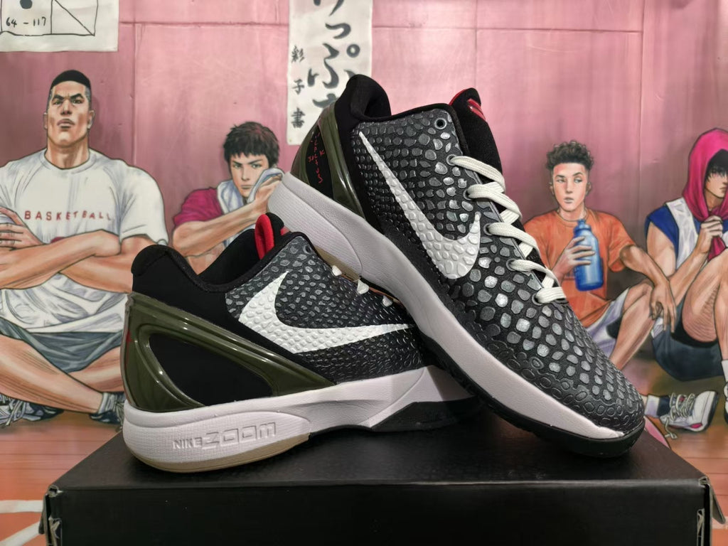 Nike Kobe 6 Protro Basketball Shoes in Black White - product image from the listing.