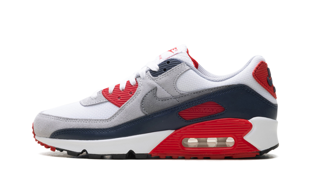 "White/Cool Grey-university Red" AIR MAX 90 DM0029 117 - product image from the listing.