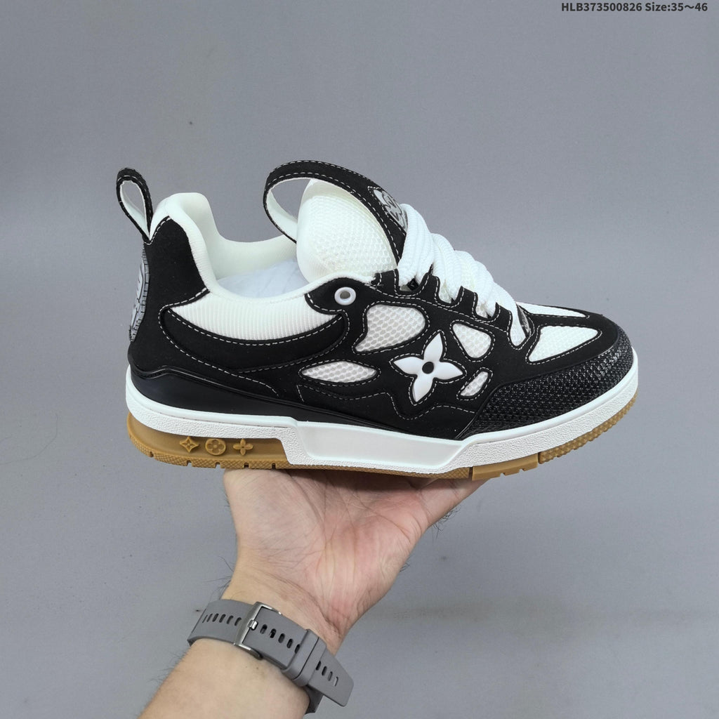 Burgundy and White Louis Vuitton Trainer-Style Sneakers - product image from the listing.