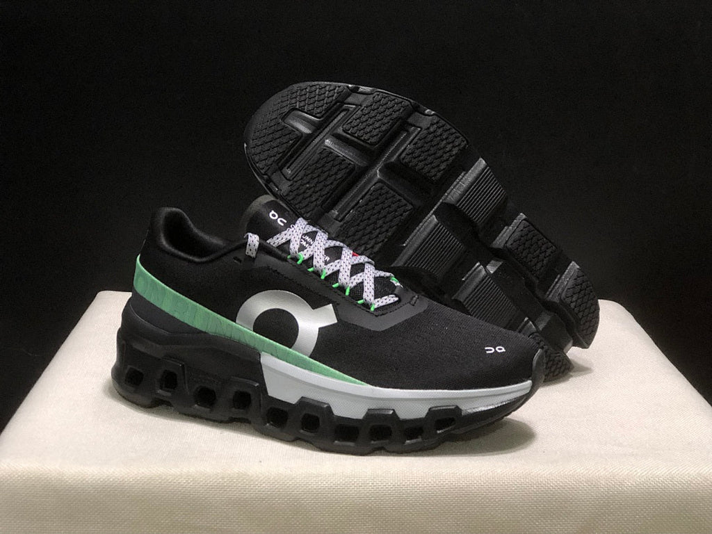 On Cloudmonster 2 Running Sneakers in Black Green - product image from the listing.