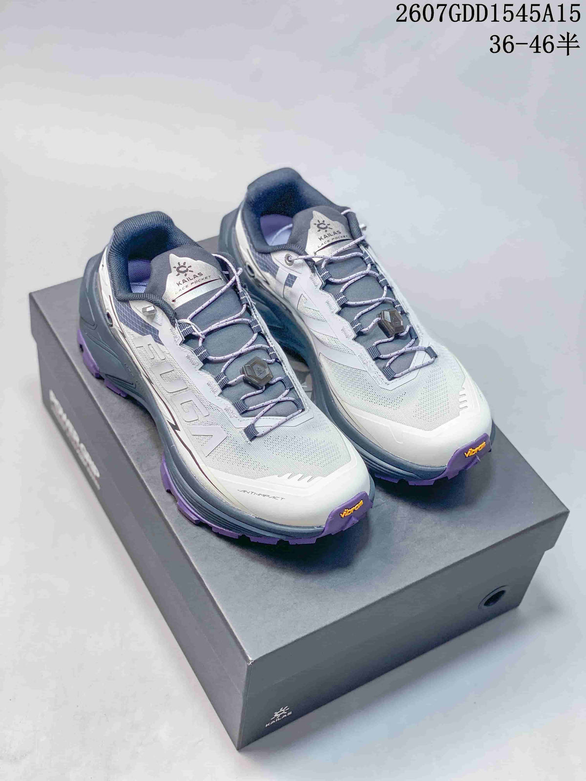 KAILAS FUGA EX3 BOA Hiking Sneakers in Gray White Purple - product image from the listing.