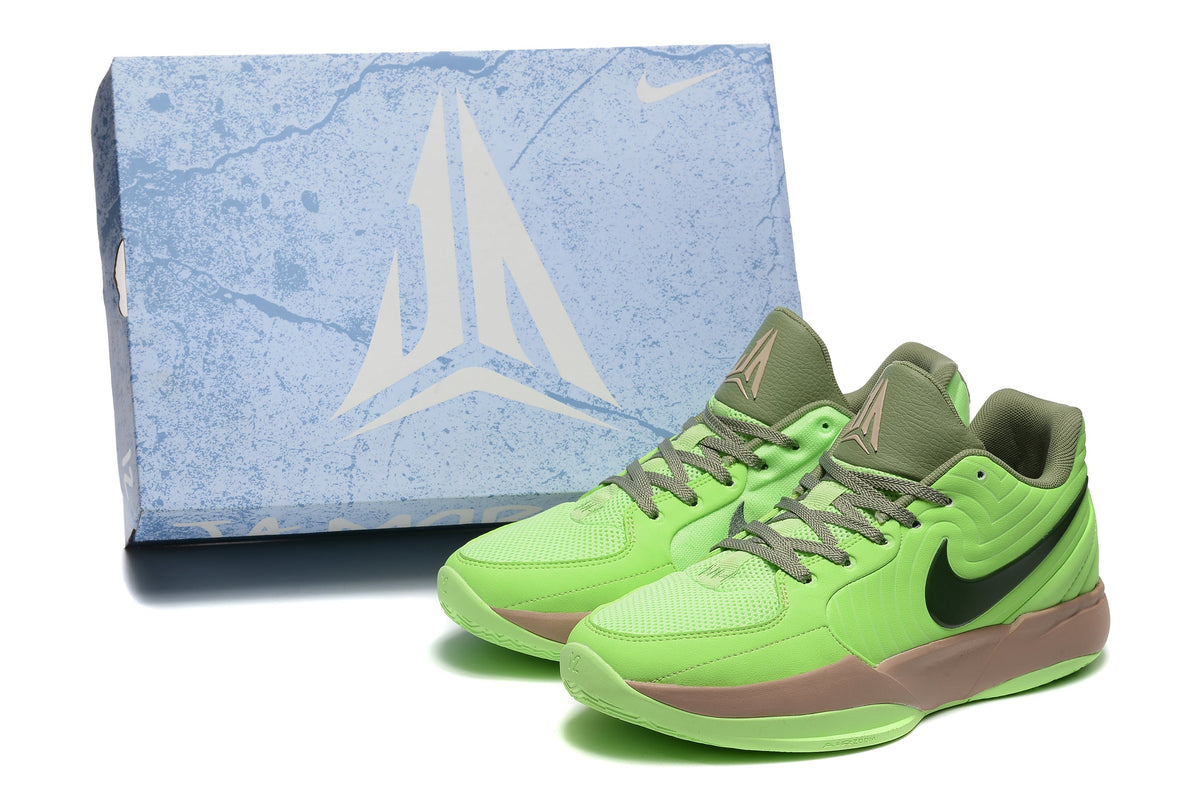 Nike Ja 2 Basketball Shoes in Green and Olive - product image from the listing.