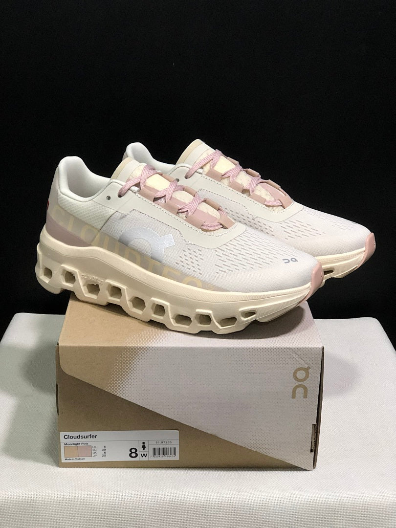 On Cloudsurfer Moonlight Running Shoes in Pink - product image from the listing.