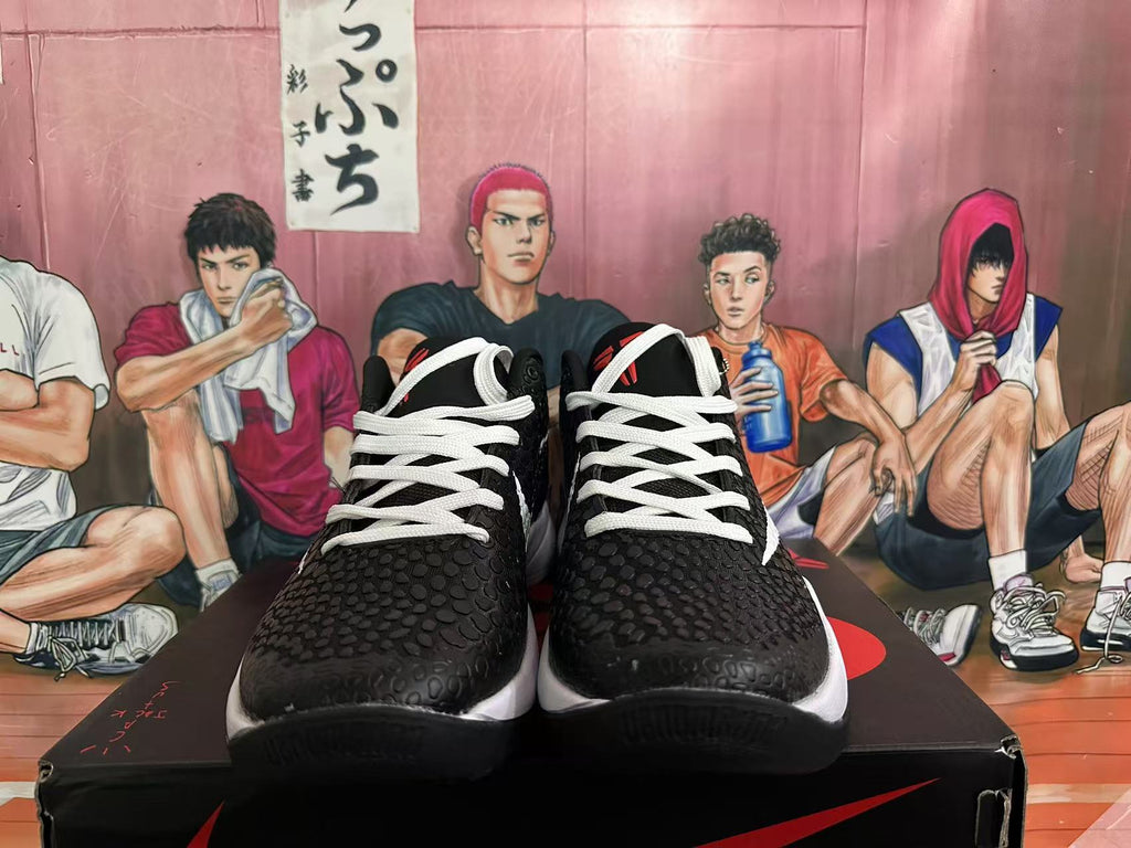 Nike Zoom Basketball Sneakers in Black White Red - product image from the listing.
