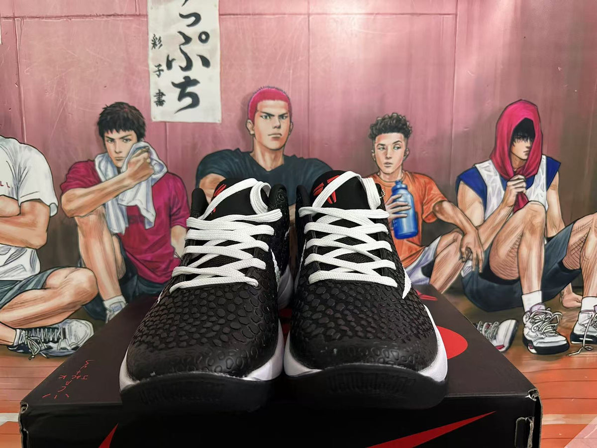 Nike Zoom Basketball Sneakers in Black White Red - product image from the listing.