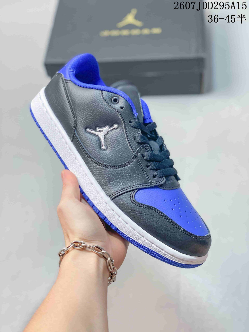 Air Jordan 1 Low Sneakers Black Blue 2607JDD295A15 - product image from the listing.