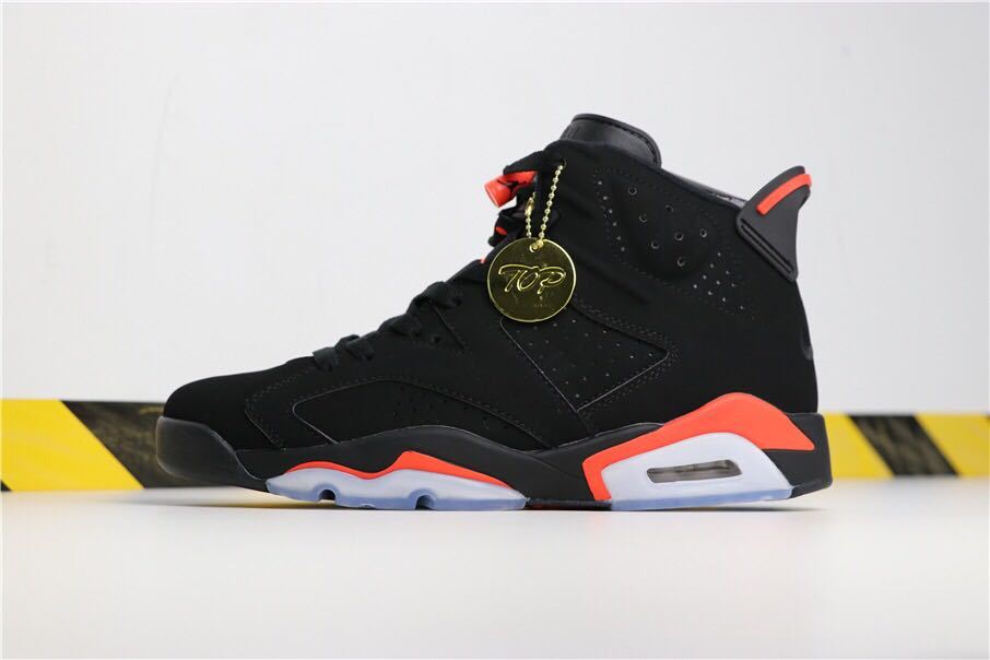 Air Jordan 6 Infrared Black Red High-Top Sneakers - product image from the listing.