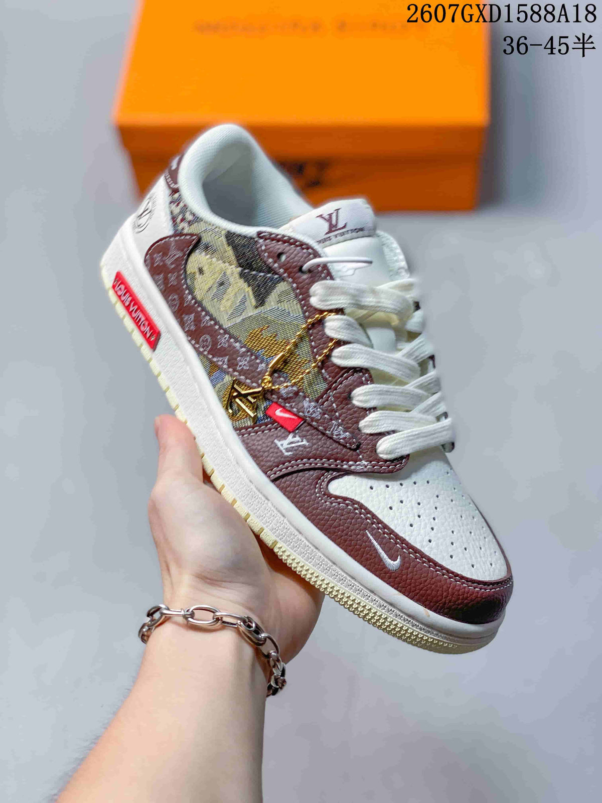 Nike Air Jordan 1 Low OG SP Sneakers Military in Blue and Brown - product image from the listing.