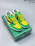 Air Jordan 1 Low Green Yellow Blue Sneakers - product image from the listing.