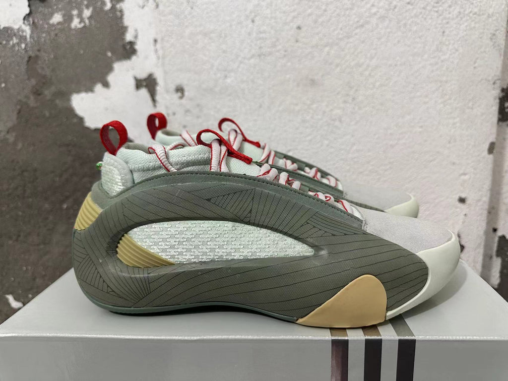 Adidas Harden Vol. 8 Basketball Shoes, in Gray and Red - product image from the listing.