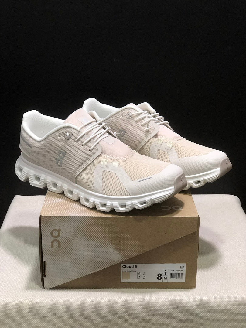 Pearl White On Cloud 6 Sneakers - product image from the listing.