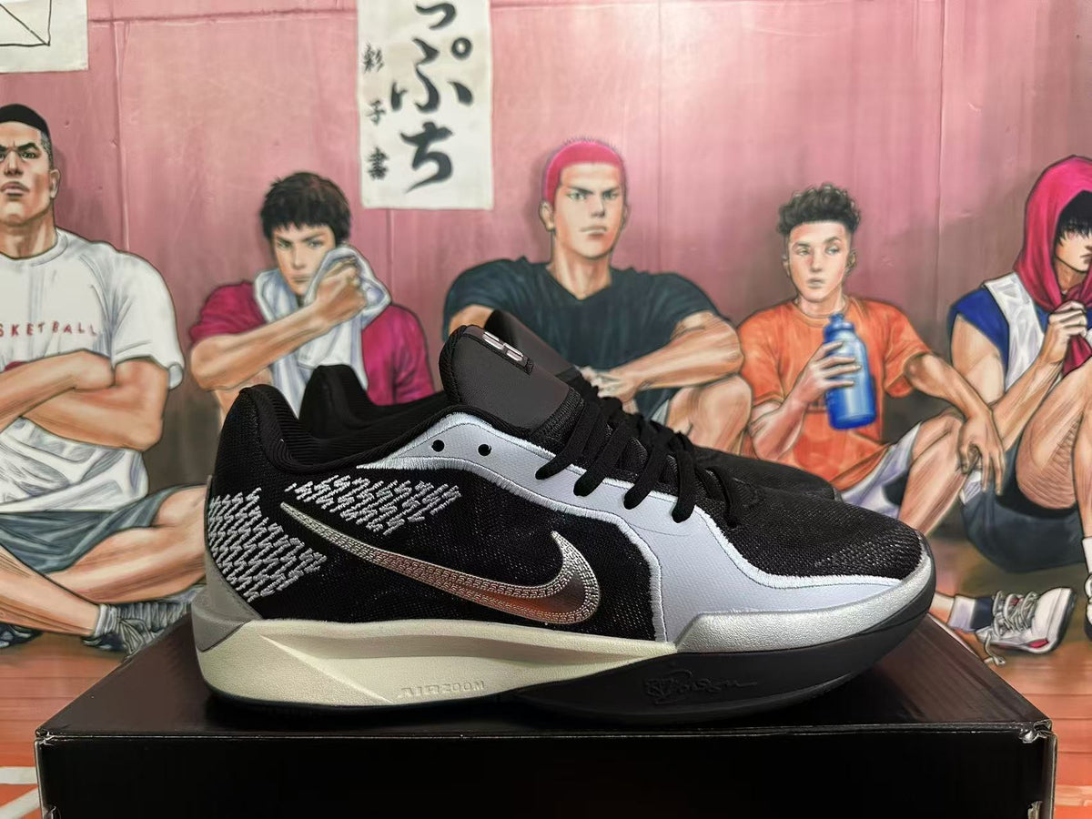 Nike Basketball Sneakers in Black and Silver - product image from the listing.