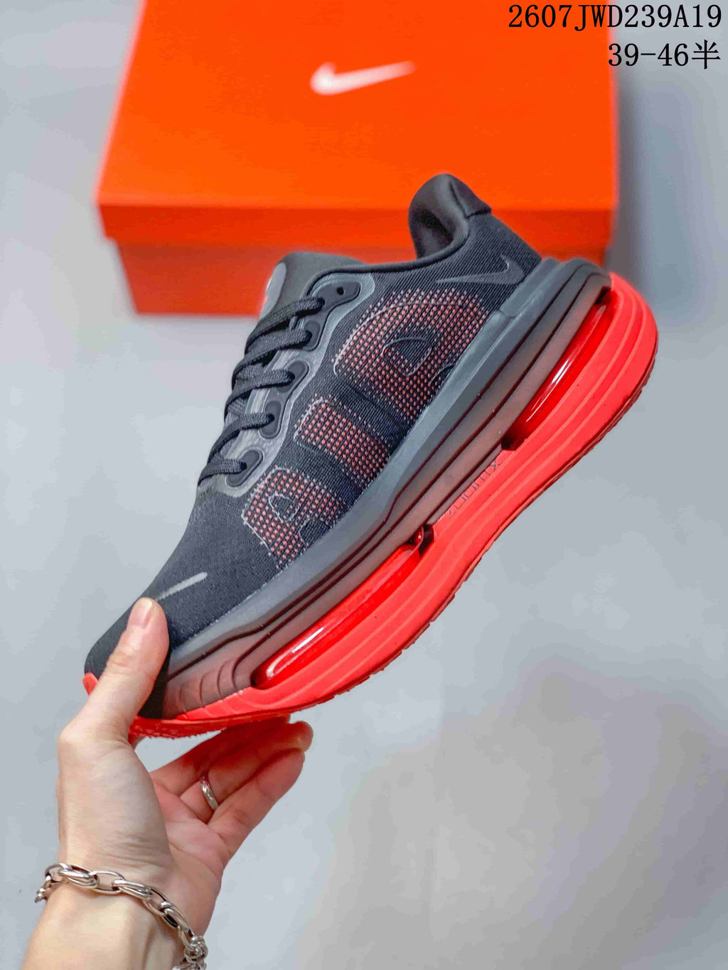 Nike Air Pegasus Premium Sneakers in Black Red 711690RRY - product image from the listing.