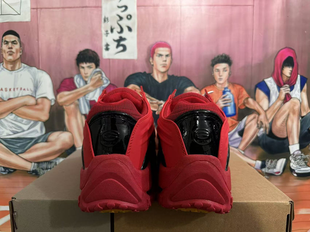 Nike Air Flightposite Basketball Shoes in Red and Black - product image from the listing.