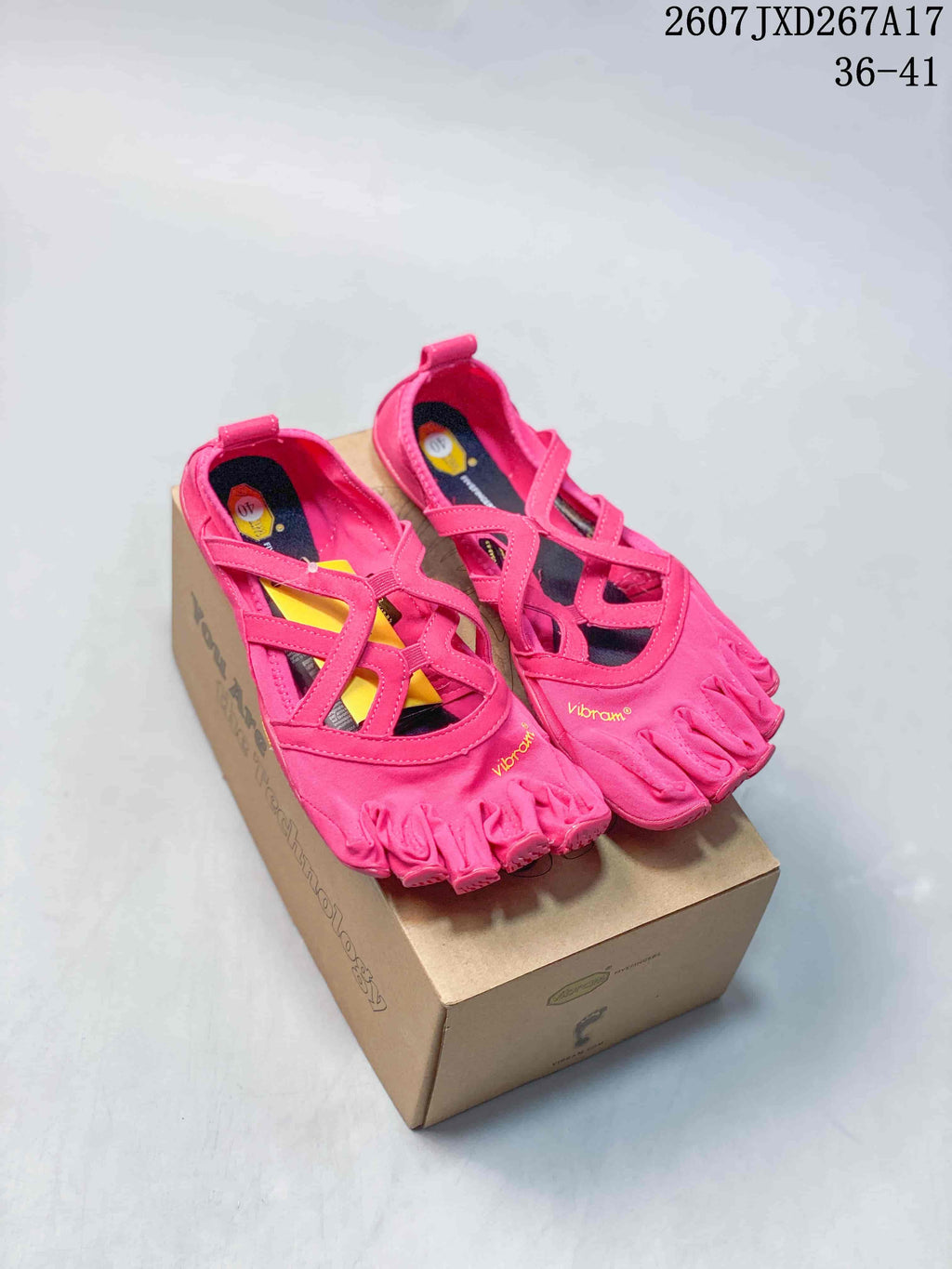Women's Vibram Five-Finger Training Shoes Pink 2607JXD267A17 - product image from the listing.