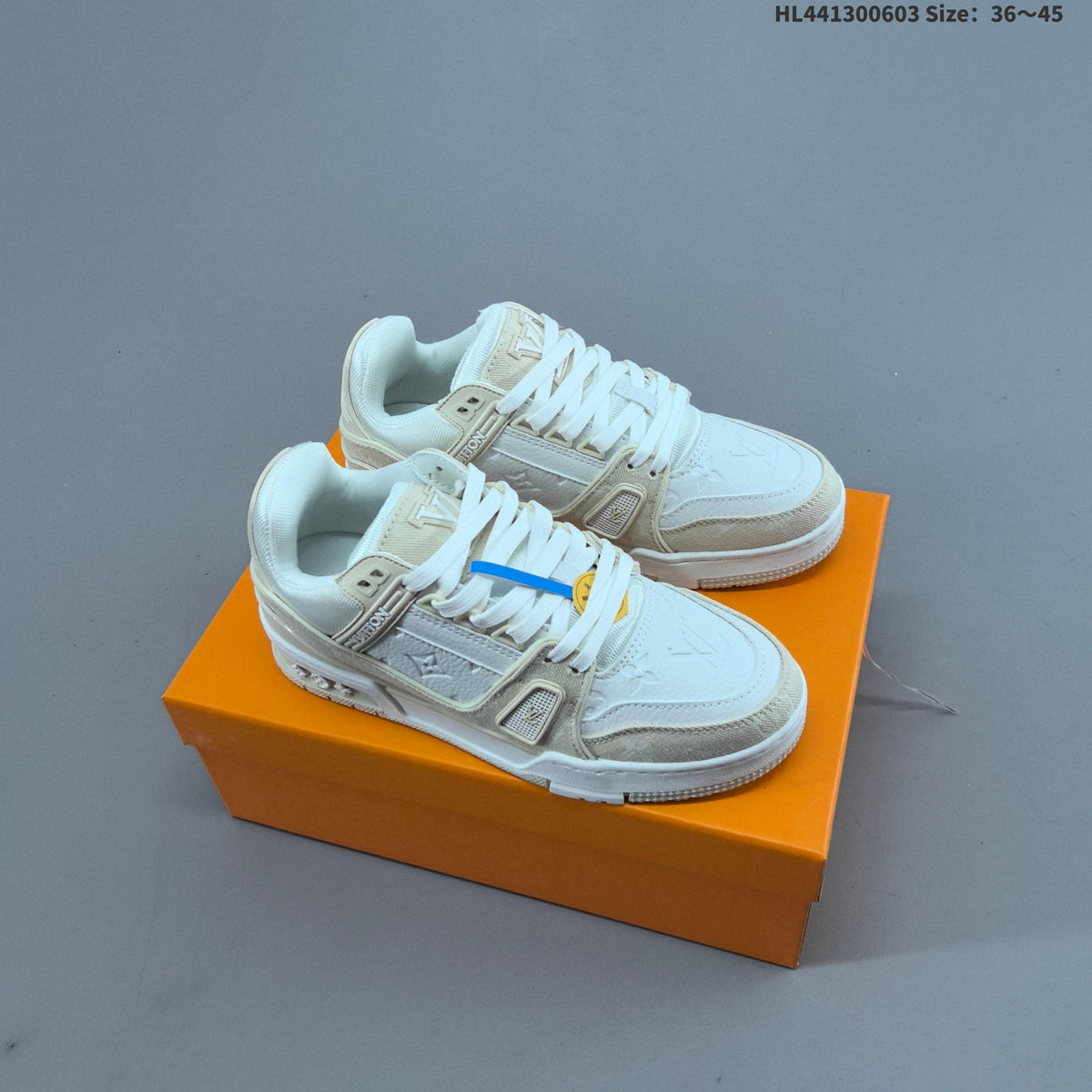 Black and White Louis Vuitton Trainer Low-Top Sneakers - product image from the listing.