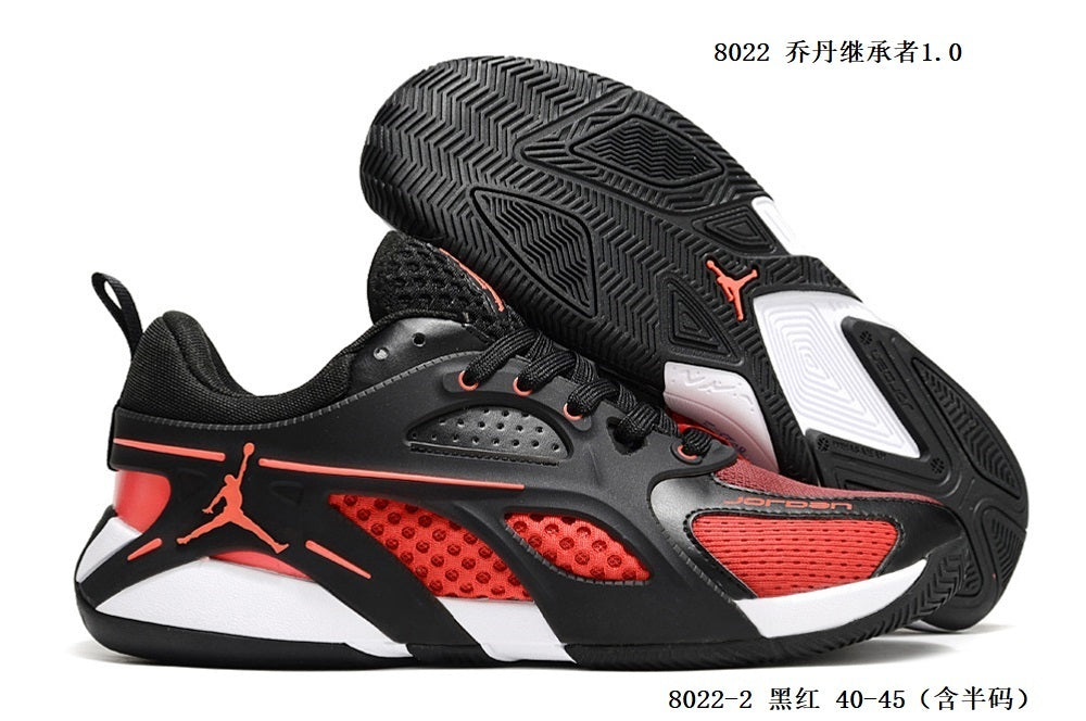 Jordan Heir 1.0 Basketball Footwear, Black and Red, Style 8022 - product image from the listing.