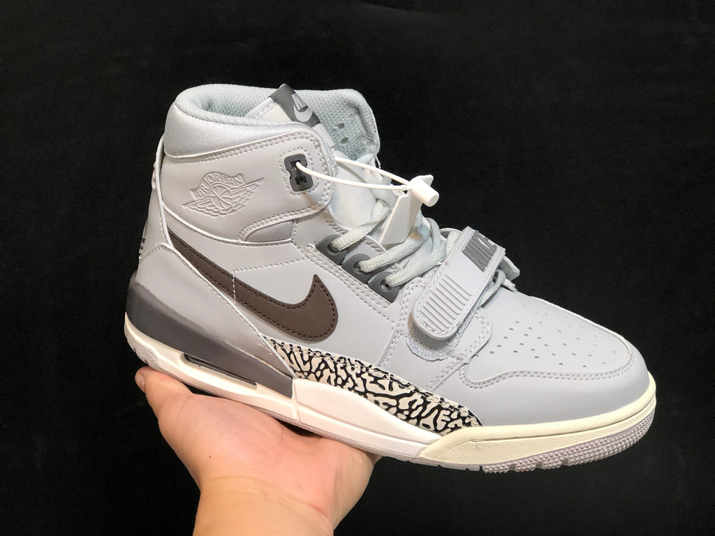Men's Air Jordan Legacy 312 Grey Cement Basketball Shoes AV3922-002 - product image from the listing.