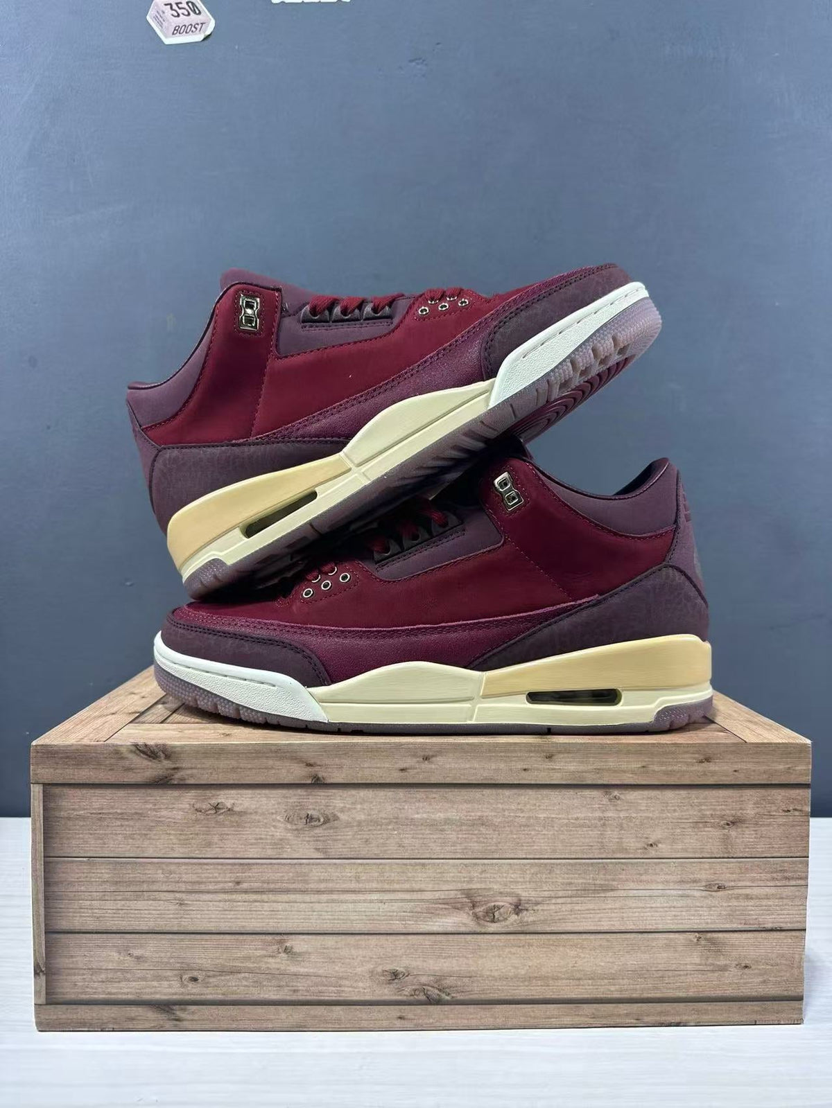 Air Jordan 3 Retro OG Burgundy Sneakers IO7744-600 - product image from the listing.