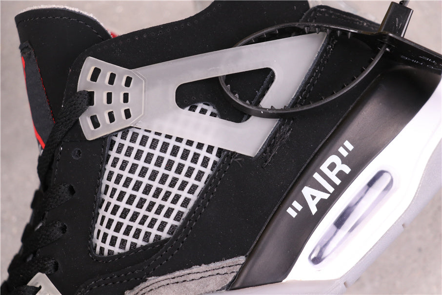 Air Jordan 4 Sneakers in Black Grey Red AQ9129-412 - product image from the listing.