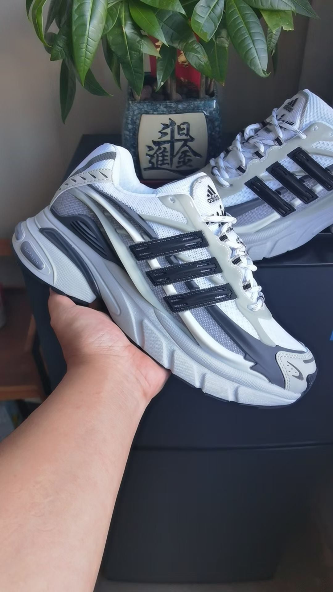 adidas Low-Top Sneakers in White and Grey - product image from the listing.