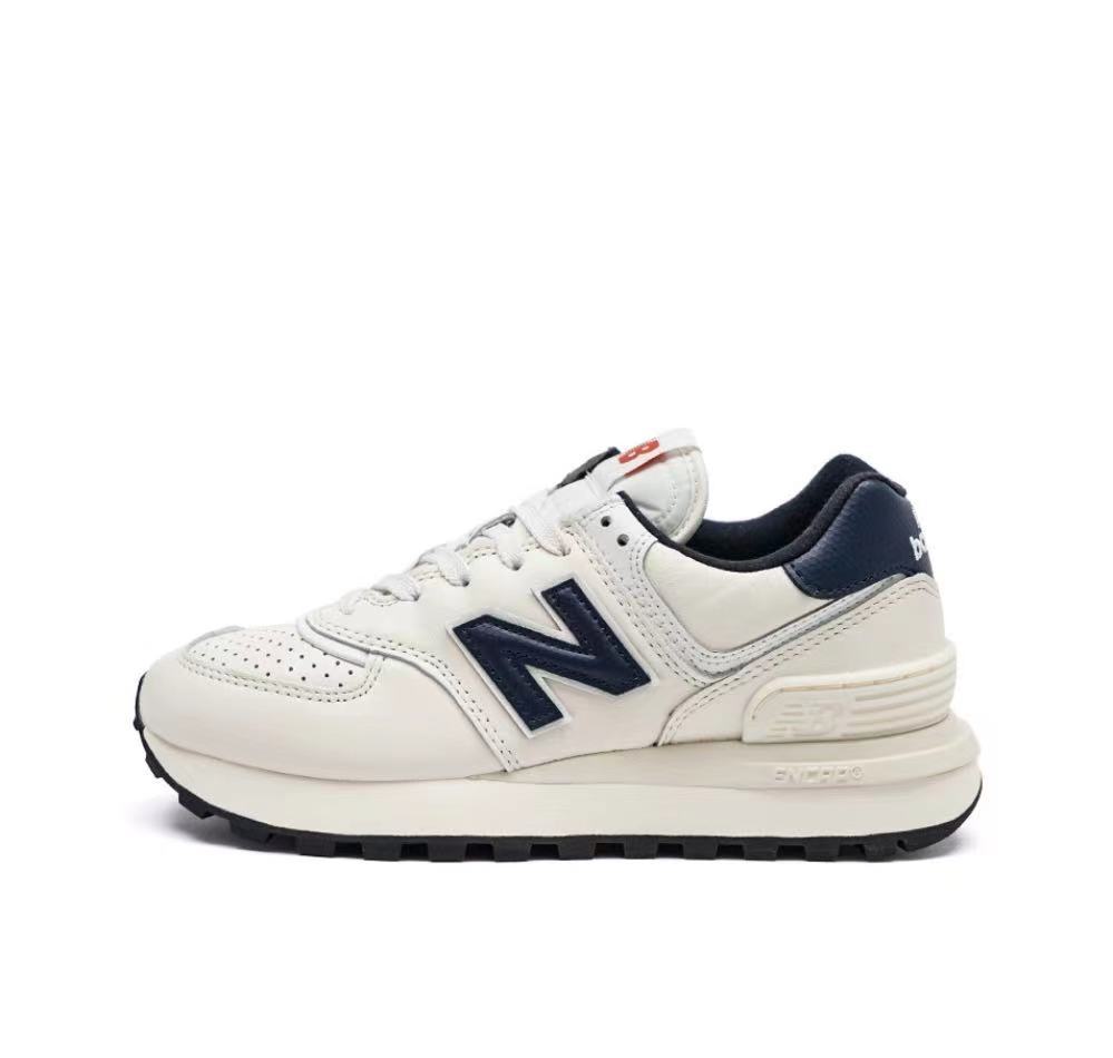 White and Navy New Balance U574LGTO Sneakers - product image from the listing.
