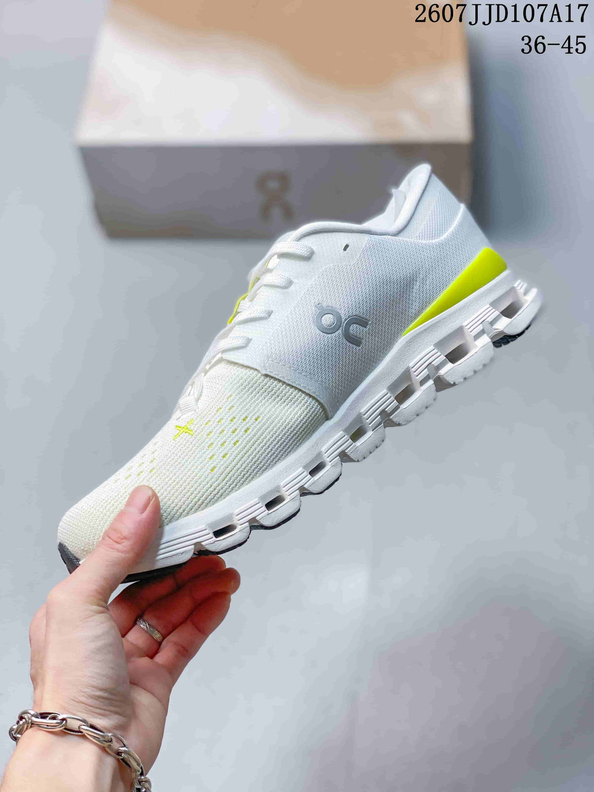 On Running Cloud X 4 AD Sneakers in White Lime 2607JJD107A17 - product image from the listing.
