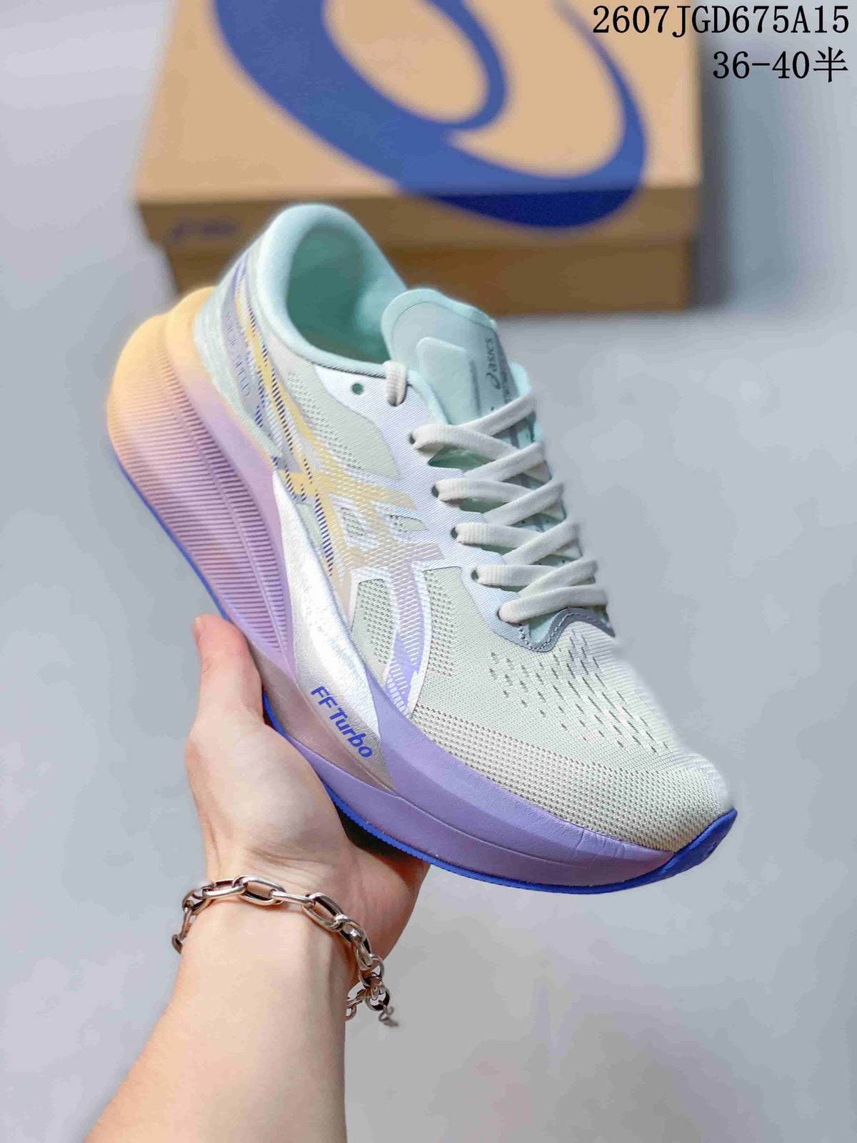 ASICS Magic Speed 4 Shoes for Running Mint White Lavender - product image from the listing.
