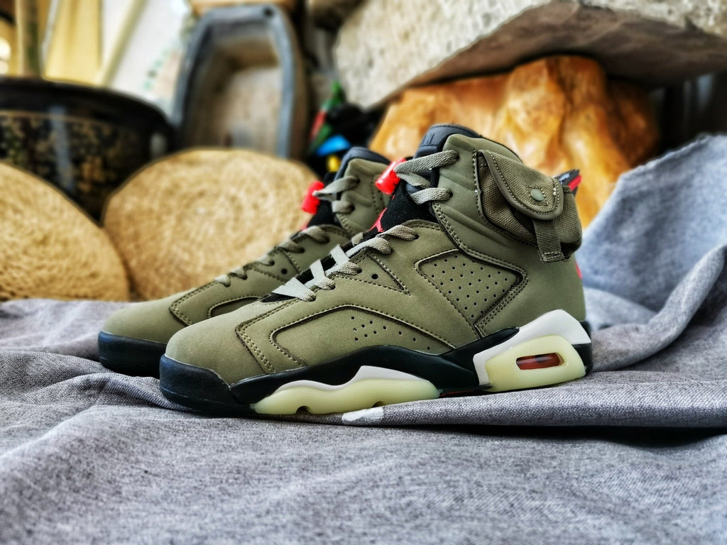 Jordan 6 TS 3M High-Top Sneakers in Olive - product image from the listing.