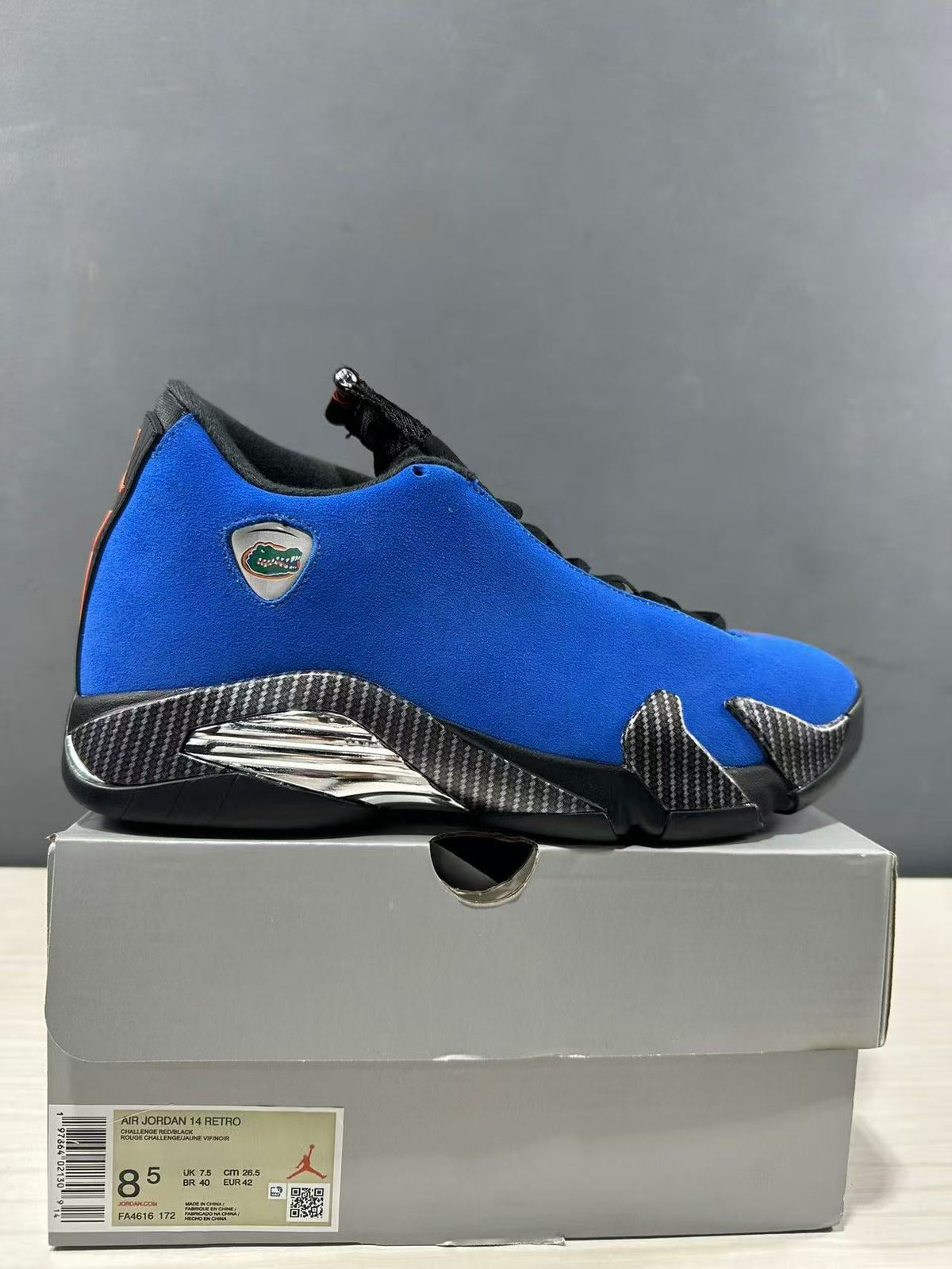 Air Jordan 14 Retro Florida Gators Blue Sneakers FA4616-172 - product image from the listing.