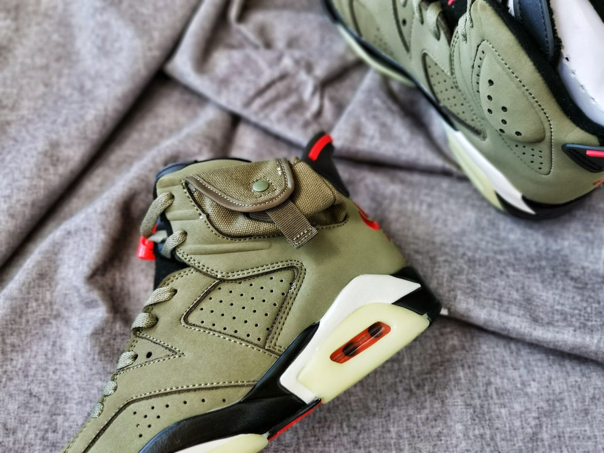 Jordan 6 TS 3M High-Top Sneakers in Olive - product image from the listing.