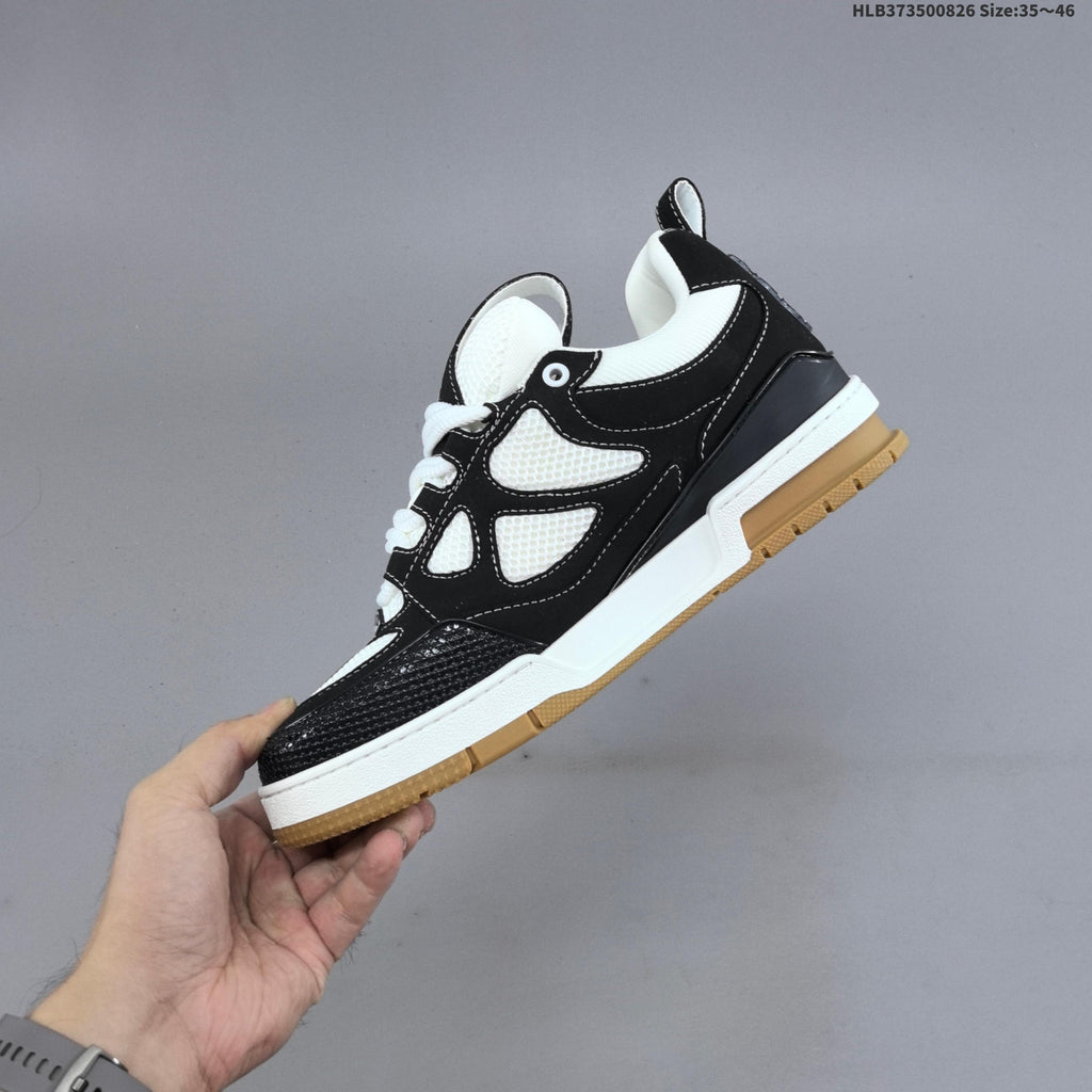 Burgundy and White Louis Vuitton Trainer-Style Sneakers - product image from the listing.