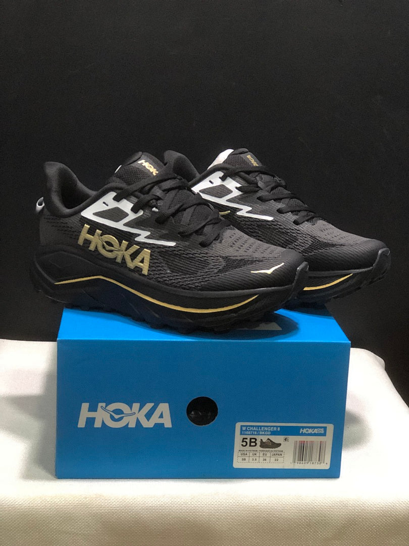 HOKA Challenger 8 Trail Running Shoes in Black - product image from the listing.