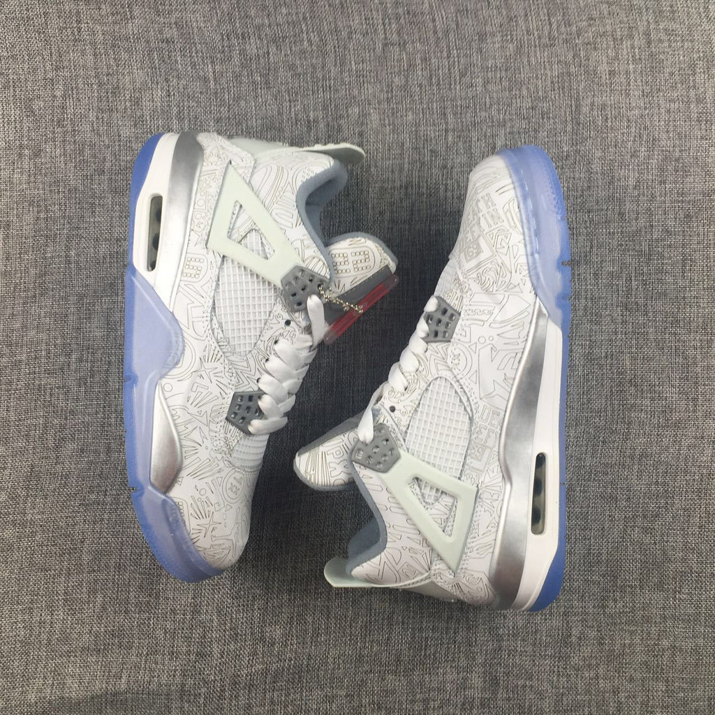 Air Jordan 4 Laser Platinum Sneakers - product image from the listing.