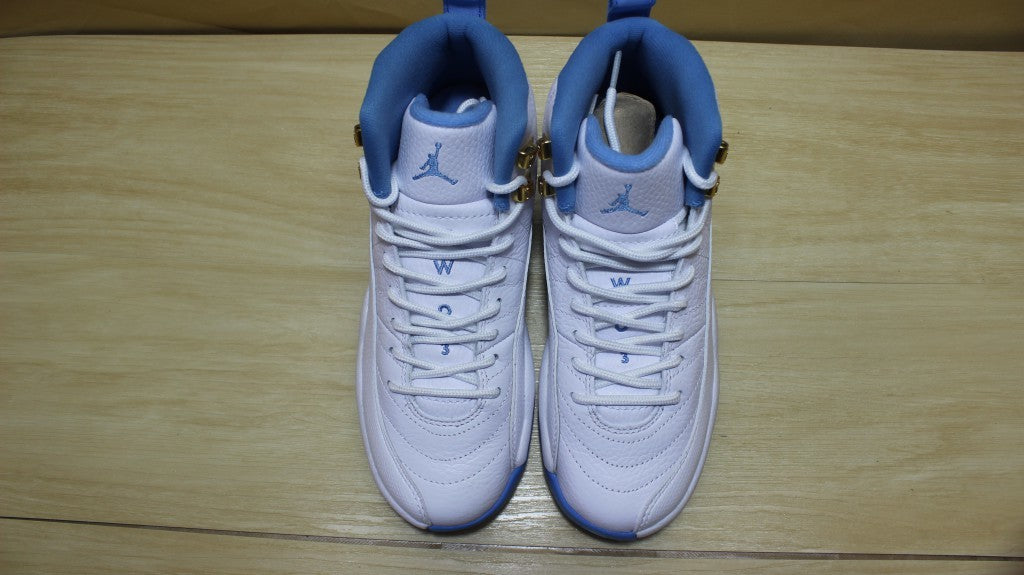 Air Jordan 12 High-Top Sneakers in University Blue 510815-127 - product image from the listing.