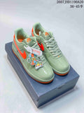 Nike Air Force 1 '07 Low Sneakers in Green Orange - product image from the listing.