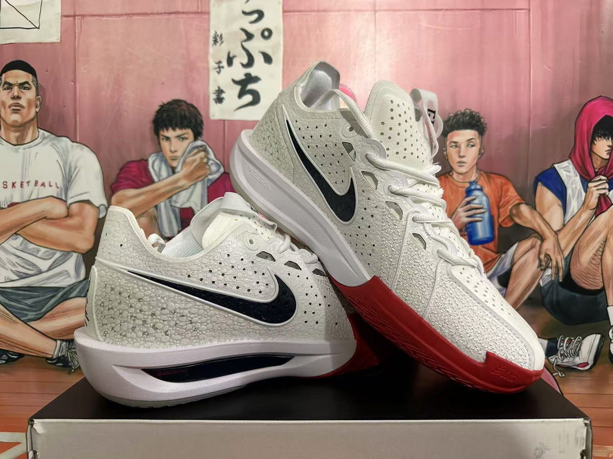 Nike Basketball Sneakers in White Dark Blue Red - product image from the listing.